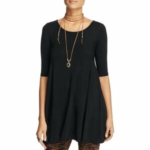 Free People "We The Free" Jacqueline Black Open Oval Back Tunic Dress